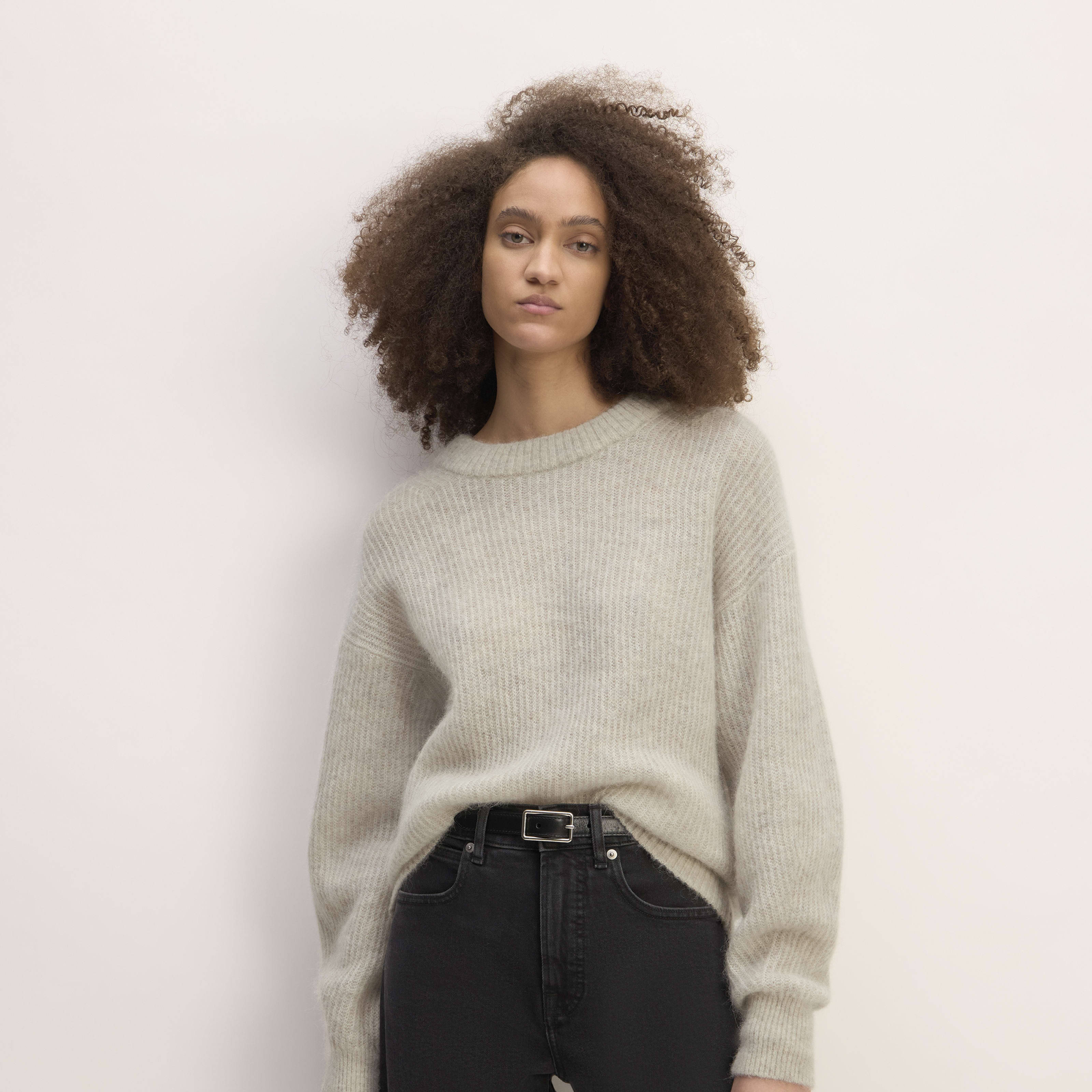 Women's Alpaca Crew Sweater by Everlane in Almond, Size XS | Everlane