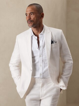 Tailored-Fit Pure Linen Tuxedo Suit Jacket | Banana Republic Factory