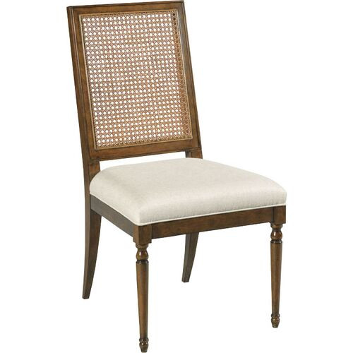 Mariana Cane Dining Chair, Brown/Natural Linen | One Kings Lane