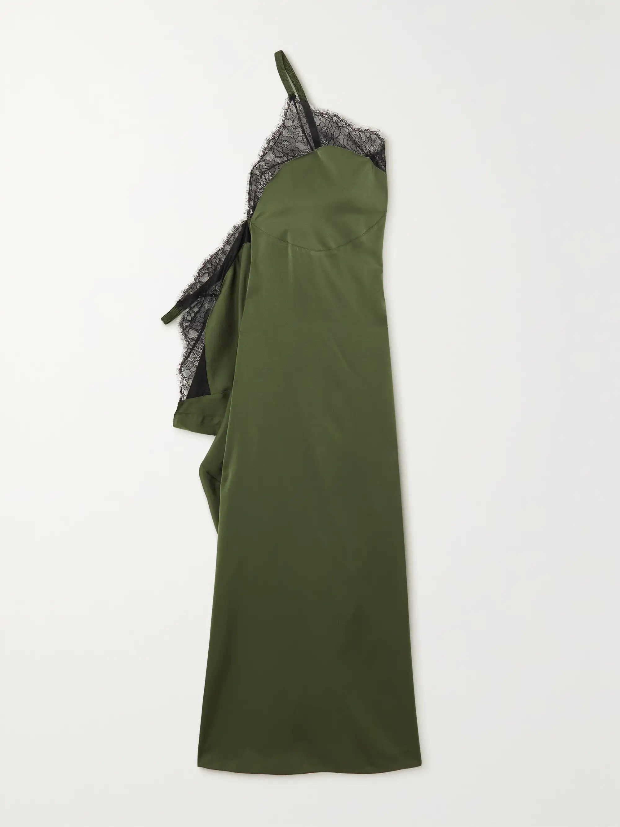 JW ANDERSON One-shoulder lace-trimmed satin maxi dress | NET-A-PORTER | NET-A-PORTER APAC