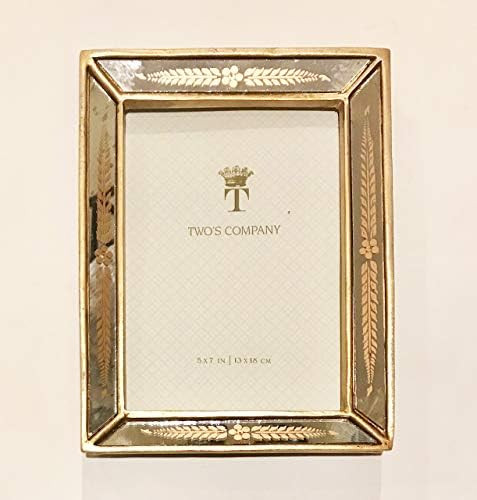 Two's Company Gold Leaf 5x7 Photo Frames | Amazon (US)