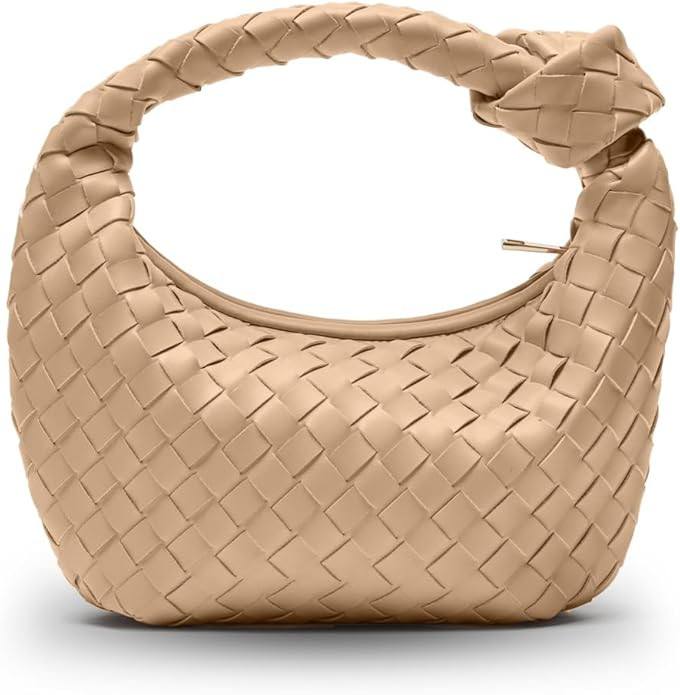 Woven Purse - Woven Bags for Women - Leather Hobo Handbags - Fashion Knotted Small Top Handle Clu... | Amazon (US)