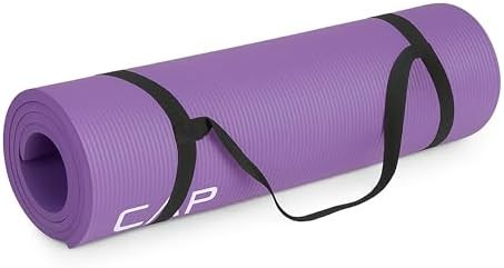 CAP Barbell 1/2-Inch High Density Exercise Yoga Mat with Strap | Multiple Options | Amazon (US)