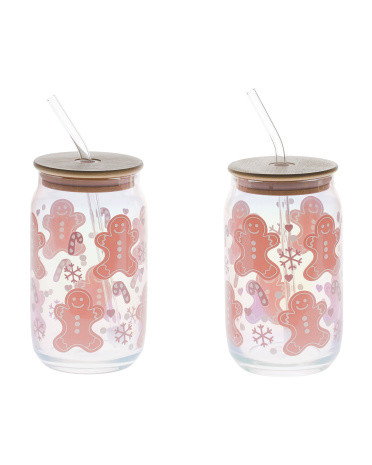 2pk Gingerbread Luster Sipper Glass Tumblers | Drinkware | Marshalls | Marshalls