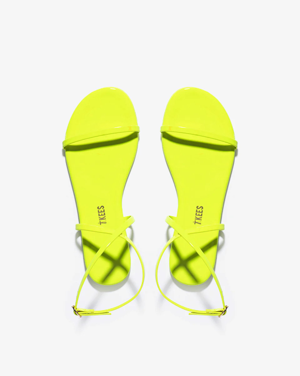 MJ Patent in Neon Yellow | Women's Sandals | TKEES | TKEES