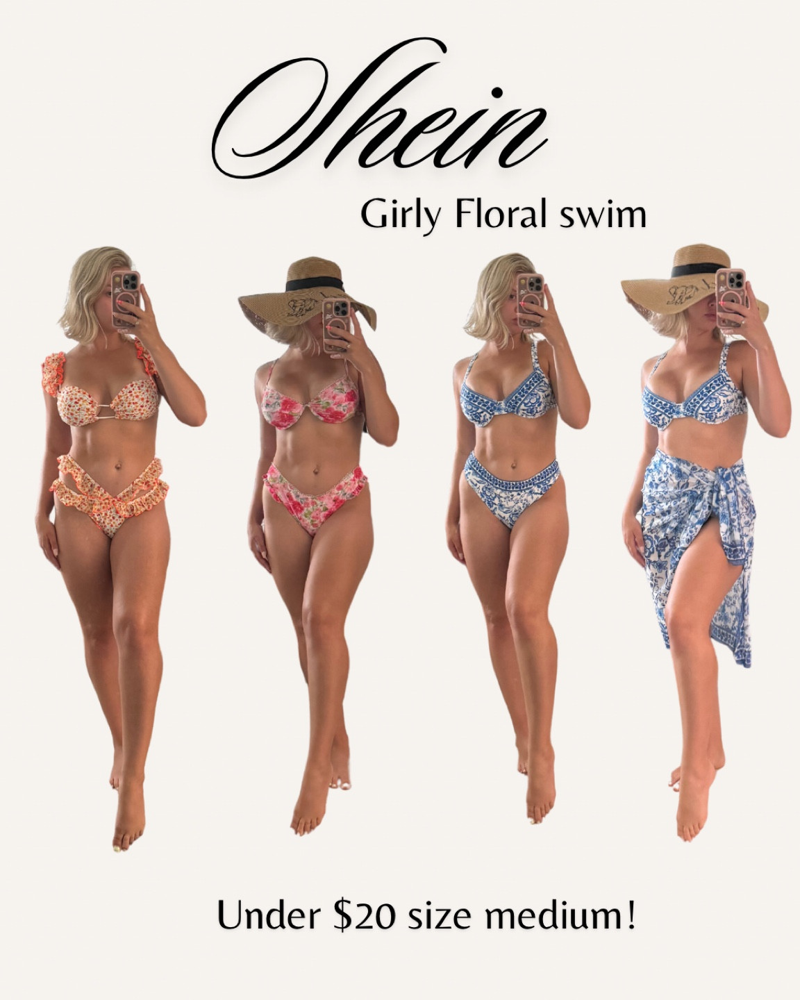 Shein girly floral swim under $20! Wearing size medium! 

#LTKswim #LTKfindsunder50 #LTKtravel