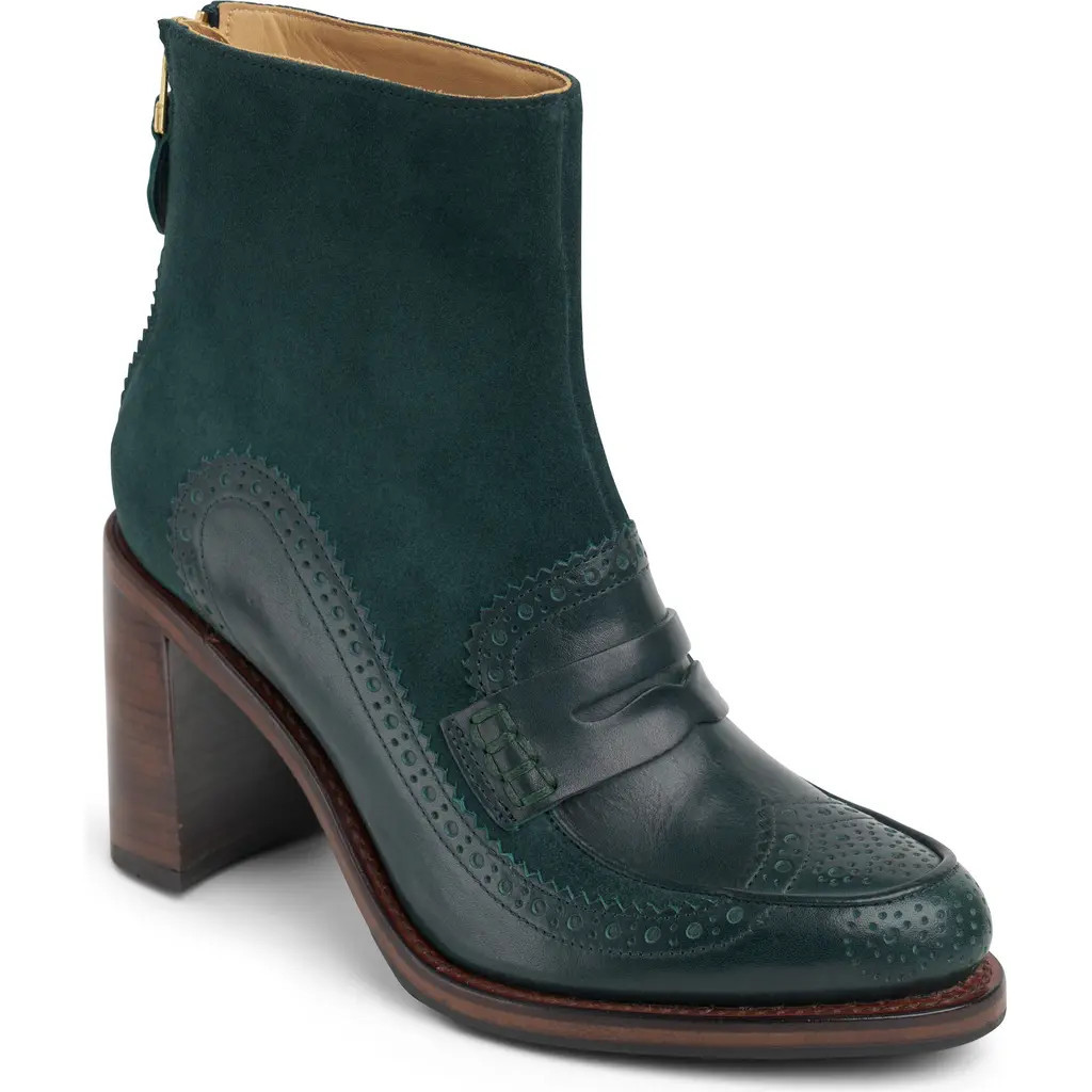 The Office of Angela Scott Miss Sabrina Wingtip Bootie in Hunter Green at Nordstrom, Size 12Us | Nordstrom