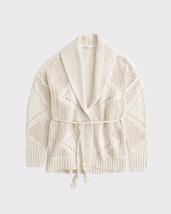 Textural Stitch Belted Cardigan | Abercrombie & Fitch (US)