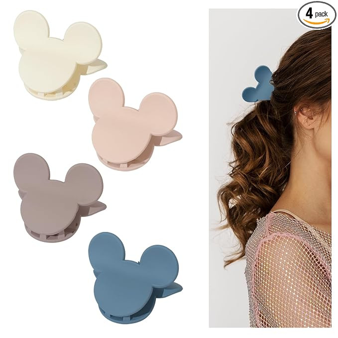 4 Pcs Hair Claw Clips Small Mouse Ear Hair Clips Matte 2.5'' Non-Slip Jaw Clips for Thin and Medi... | Amazon (US)