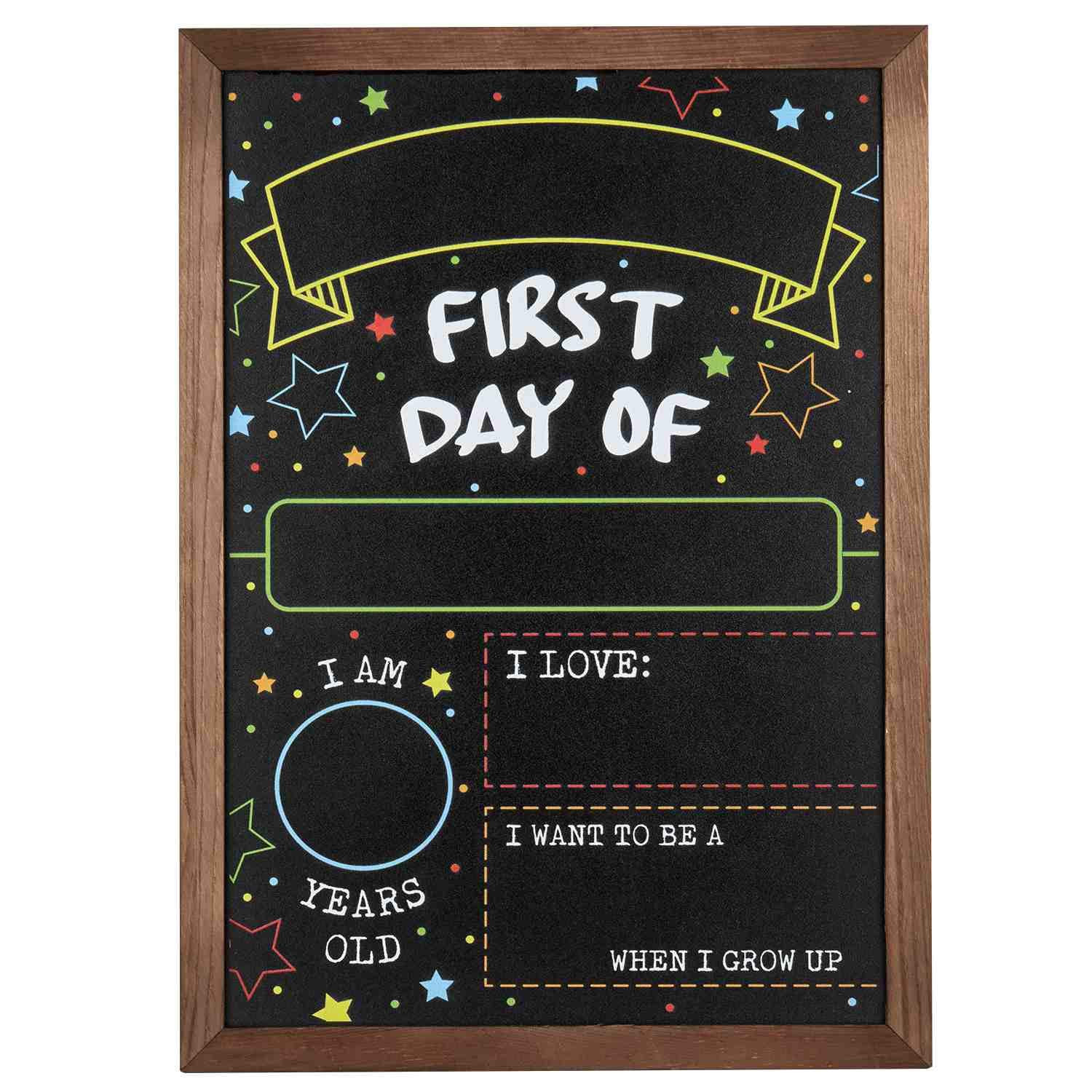 First Day Last Day of School Chalkboard Double Sided Sign with Frame - 14" x 10" | Amazon (US)