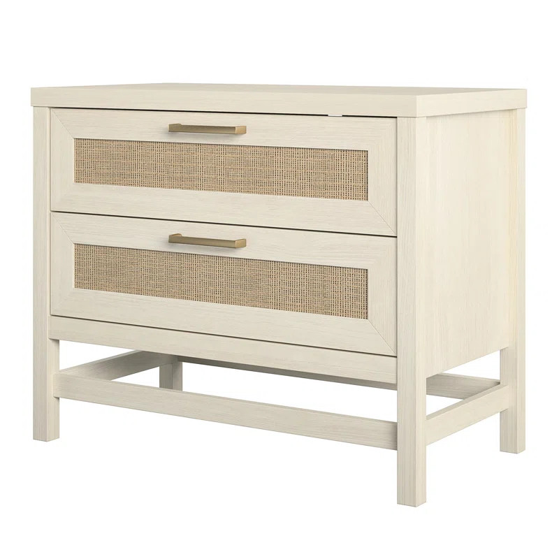 Ponzio 2 - Drawer Nightstand in Ivory Oak | Wayfair North America