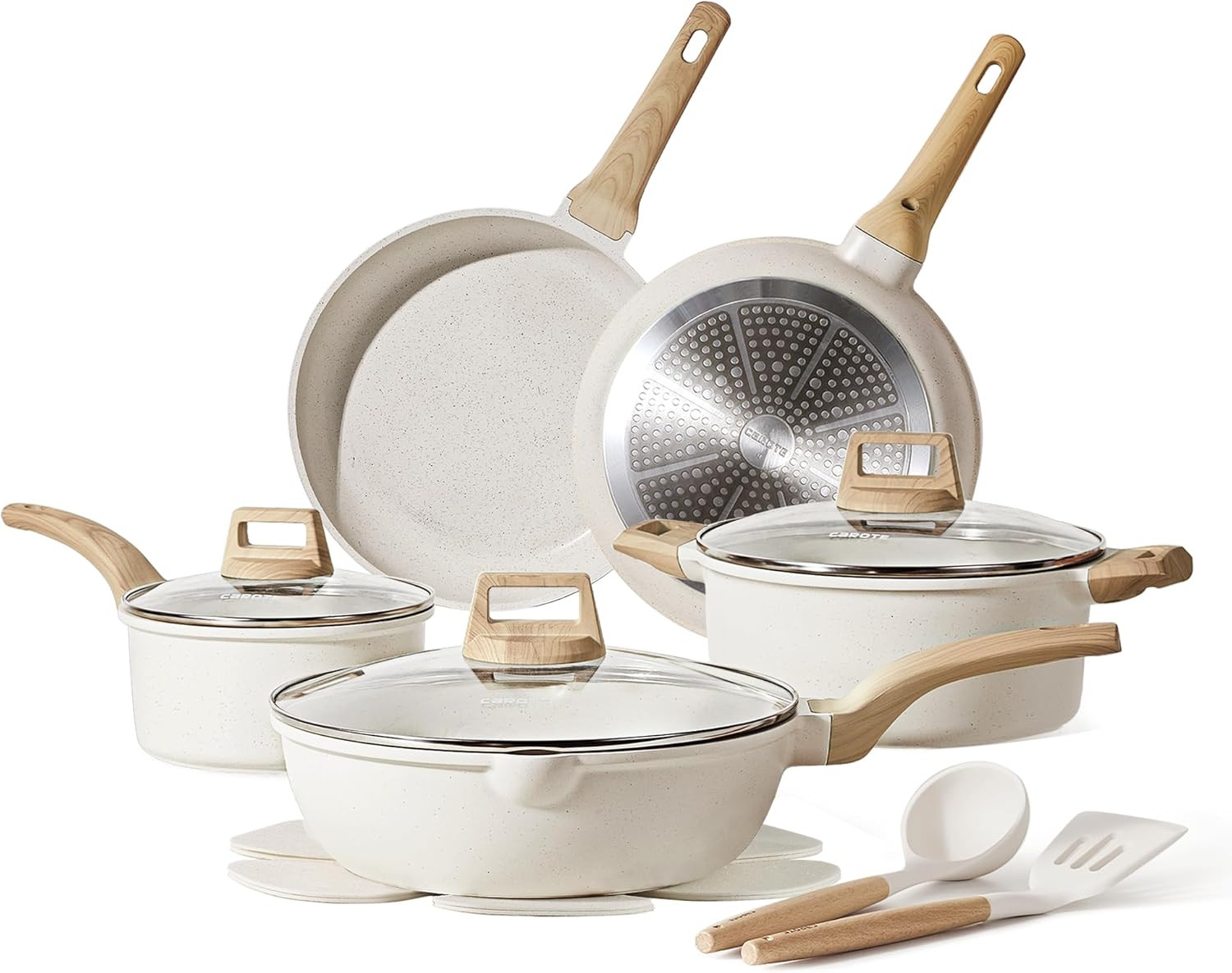 CAROTE 14 Pcs Pots and Pans Set Nonstick,Cookware Set Kitchen Cooking Set with Utensil and Pan Pr... | Amazon (US)