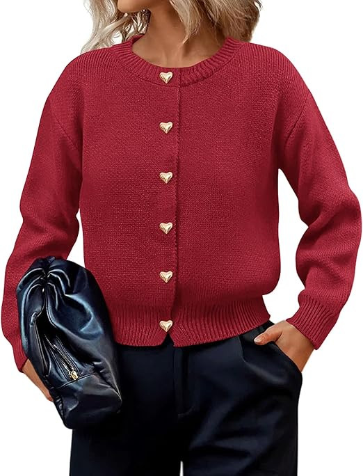 PRETTYGARDEN Cardigan for Women 2026 Fall Fashion Long Sleeve Trendy Button Down Work Office Swea... | Amazon (US)