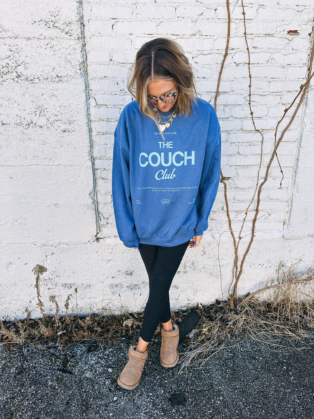 couch club blue sweatshirt | Etta & East