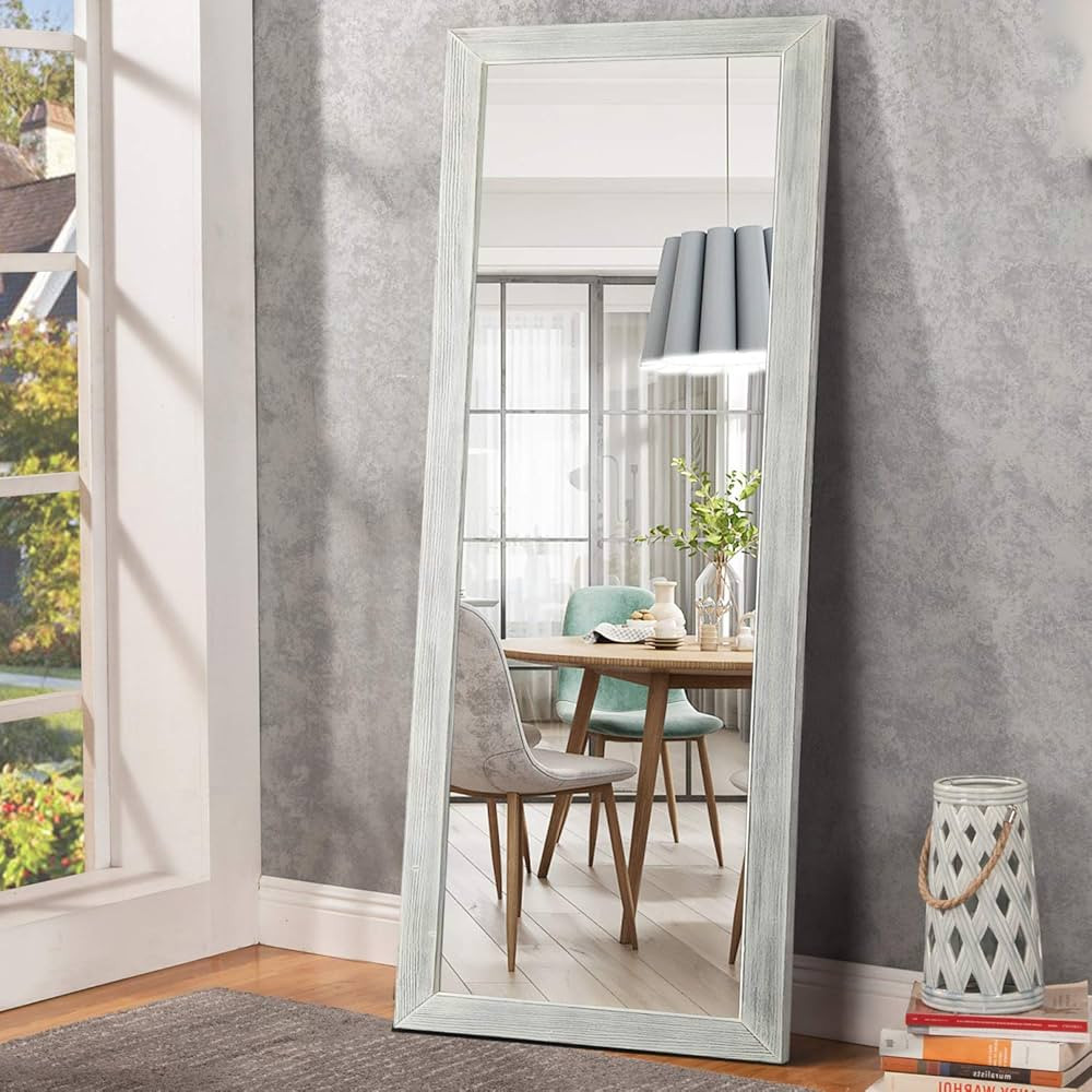 MAYEERTY Rustic Full Length Mirror, 65"x22" Farmhouse Floor Mirror with Stand Wood Full Length Mi... | Amazon (US)