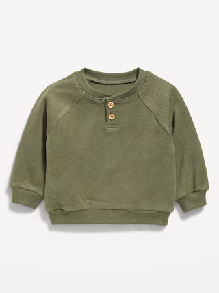 Cozy Long-Sleeve Henley Thermal-Knit Sweatshirt for Baby | Old Navy (US)