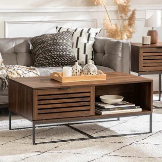 Strick & Bolton Hilla 42-inch Slat Door Coffee Table | Bed Bath & Beyond
