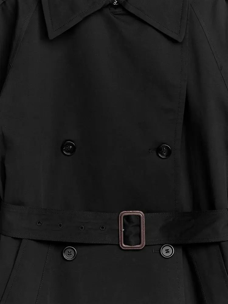 Linen Cotton Trenchcoat - Black - ARKET GB | ARKET (US&UK)