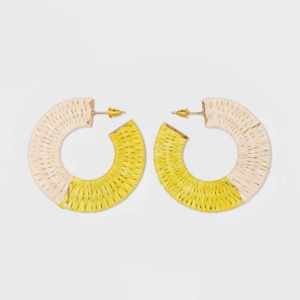 Color Blocked Woven Hoop Earrings - A New Day™ | Target