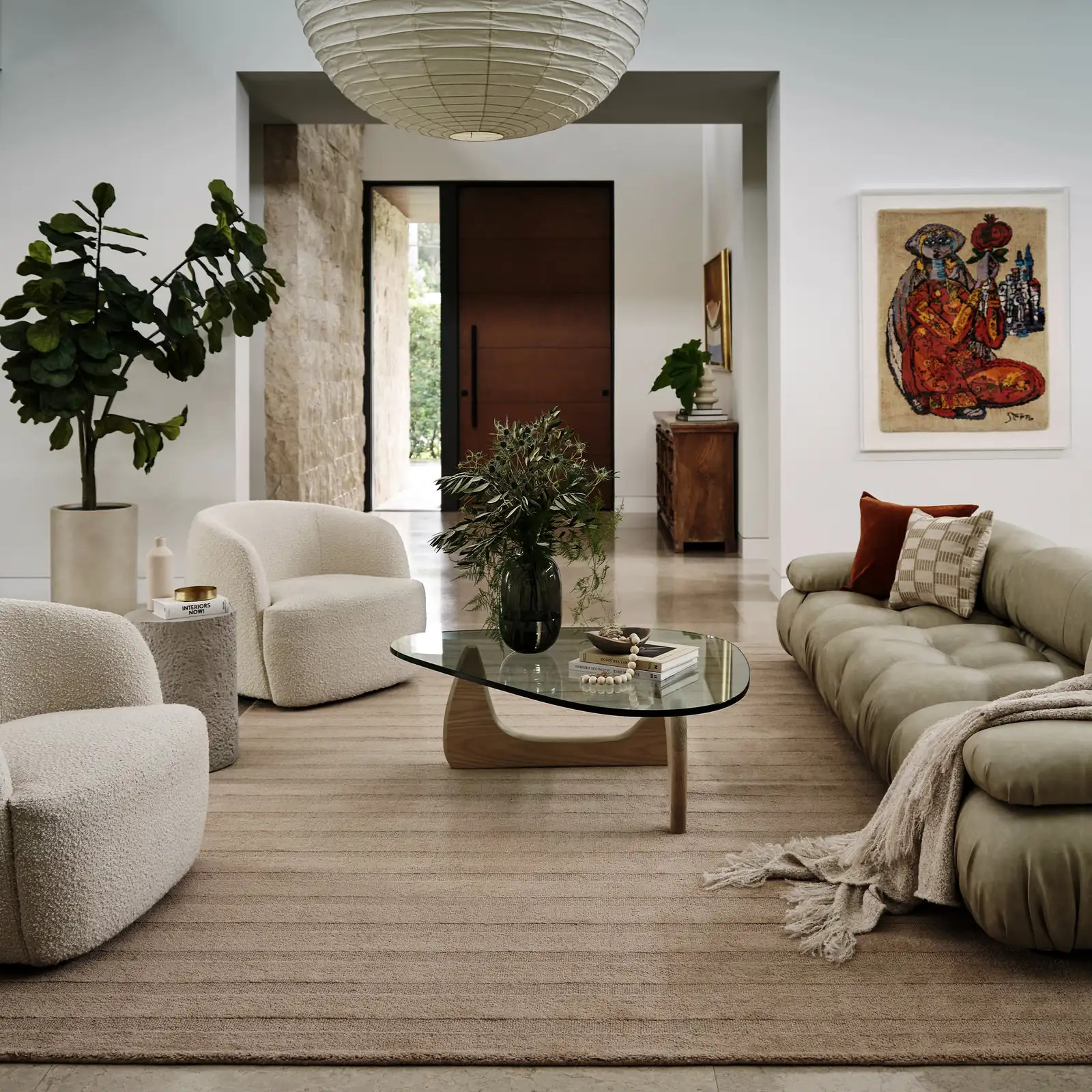 Vestry Striped Wool Rug | Brown | Rugs USA