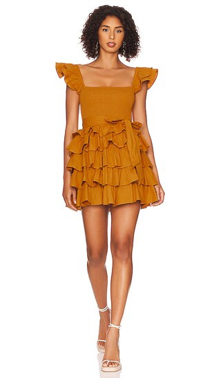 Tularosa Carlotta Mini Dress in Mustard. - size M (also in S, XS) | Revolve Clothing (Global)