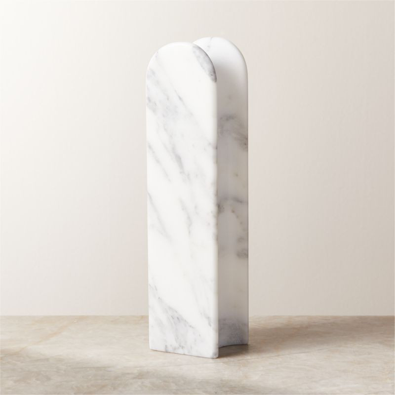 Chez White Marble Headphone Stand | CB2 | CB2