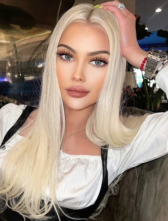 Vedar 613 Wigs for Women Synthetic Hair Platinum Blonde Lace Front Wig Glueless Wig with Middle P... | Amazon (US)