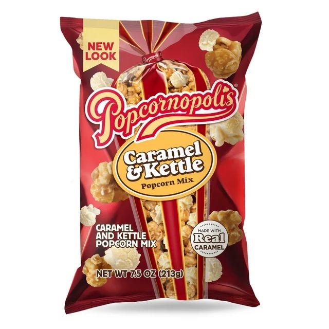 Popcornopolis Caramel & Kettle Mix Popcorn, Buttery, Sweet & Salty, 7.5 oz | Walmart (US)