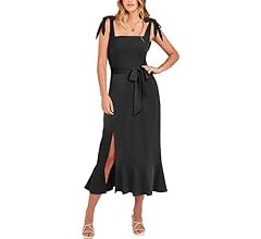 ANRABESS Women's Elegant Bridesmaid Dresses Square Neck Ruffle Split Midi Formal Dress for Weddin... | Amazon (US)