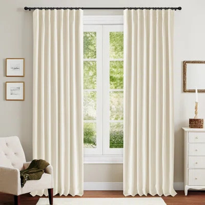 100% Blackout Curtains Linen Textured Solid Thermal Insulated Curtains & Drapes For Living Room Bedroom (50" Wide, Set Of 2) | Wayfair North America
