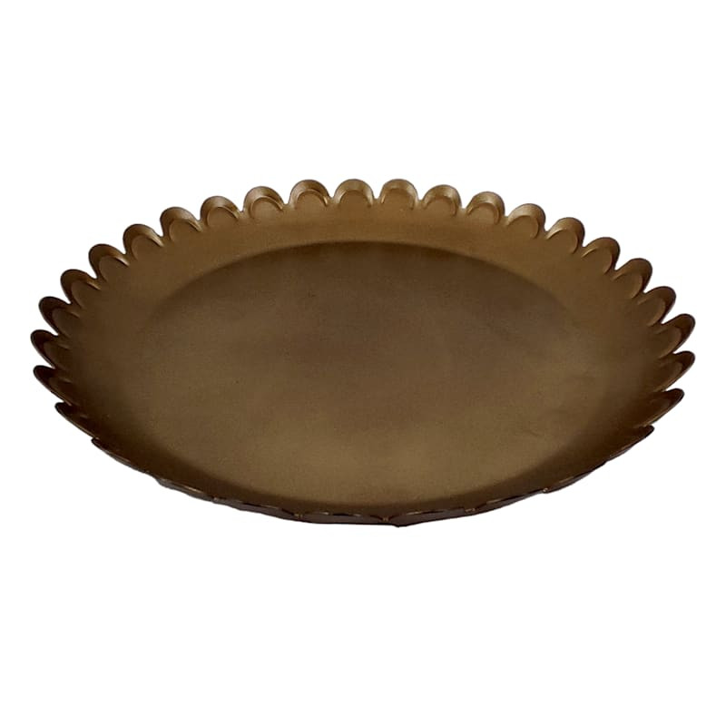 Antiqued Brass Platter, 9" | At Home