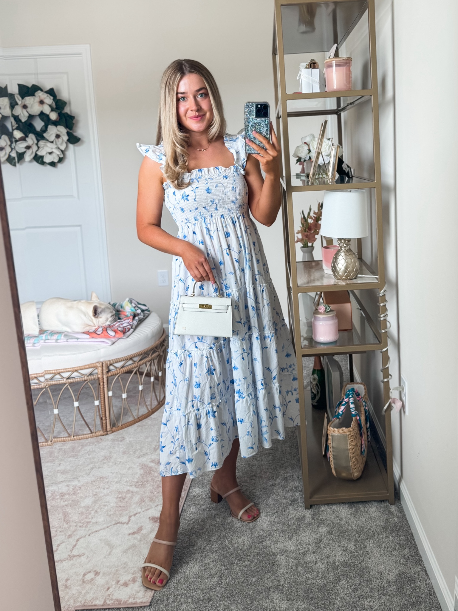 Summer outfit. Summer dress. Midi dress. Sandals. White purse  

#LTKItBag #LTKSeasonal #LTKShoeCrush