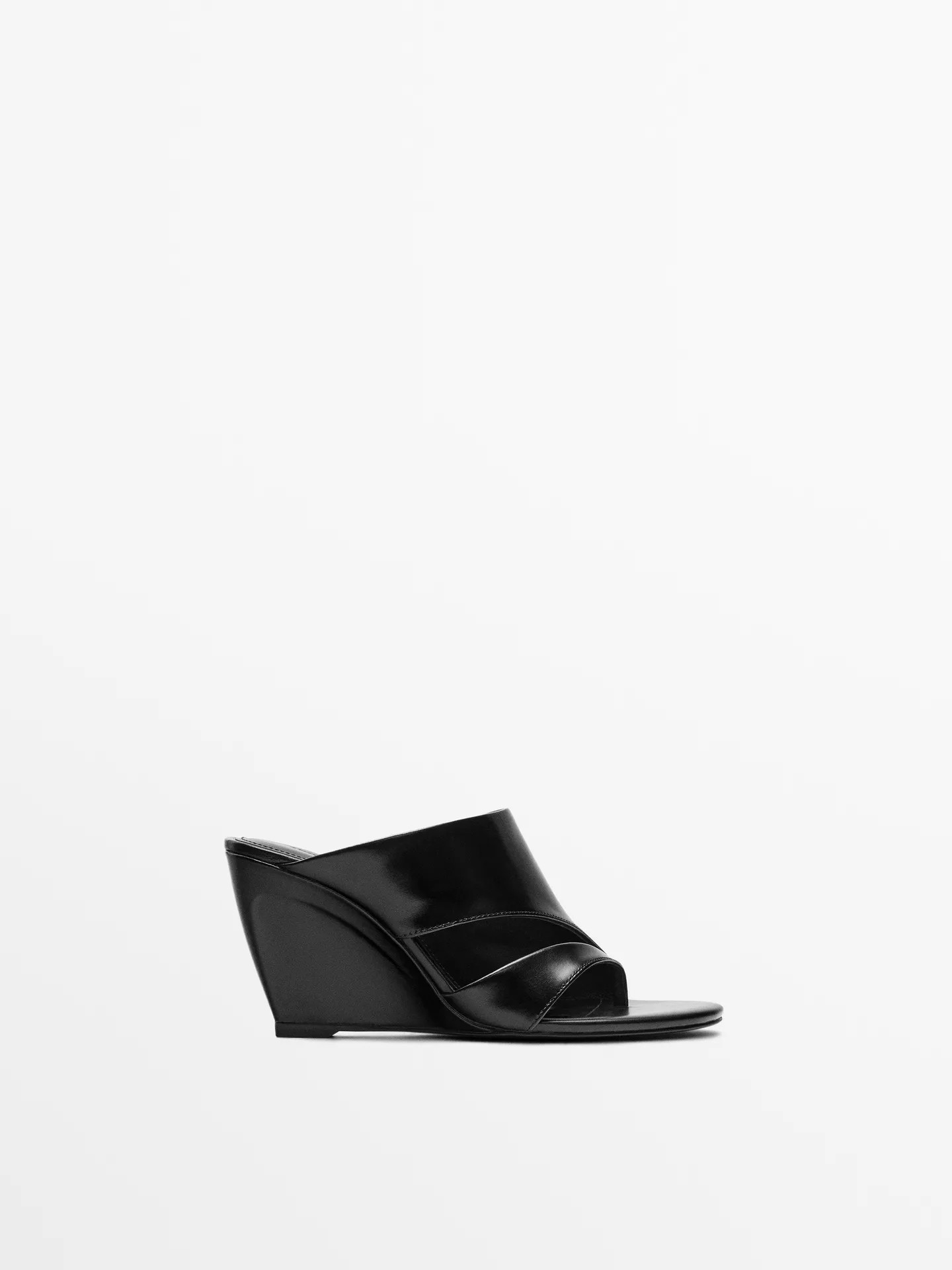 Leather wedge sandals | Massimo Dutti UK