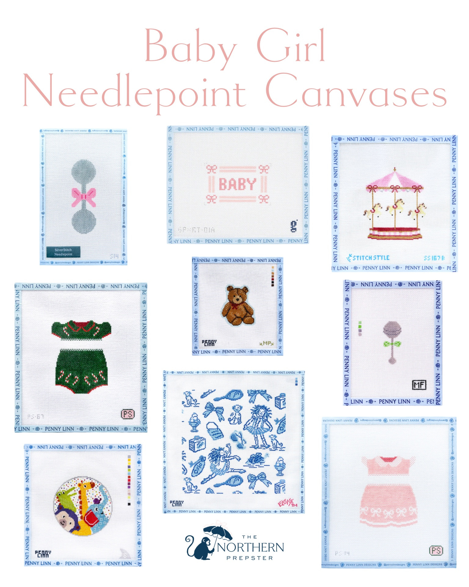 Currently in stock needlepoint canvases from Penny Linn that are perfect for baby girl!

#LTKBaby #LTKBump #LTKmomlife