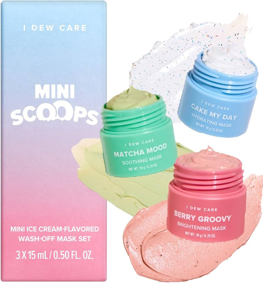 I DEW CARE Korean Wash Off Face Mask Gift Set - Mini Scoops | With Hyaluronic Acid, Self Skin Car... | Amazon (US)