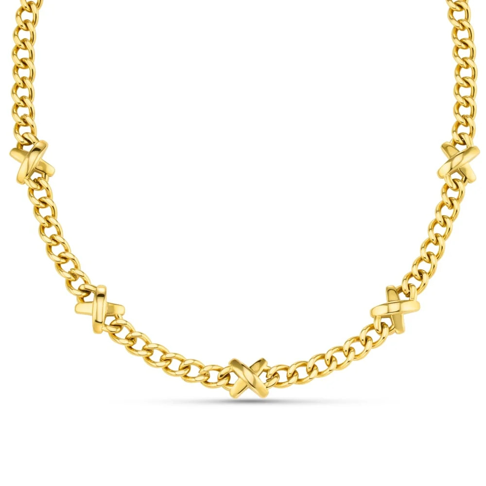 LUXE Chunky Stationed Cross Necklace | Orelia 