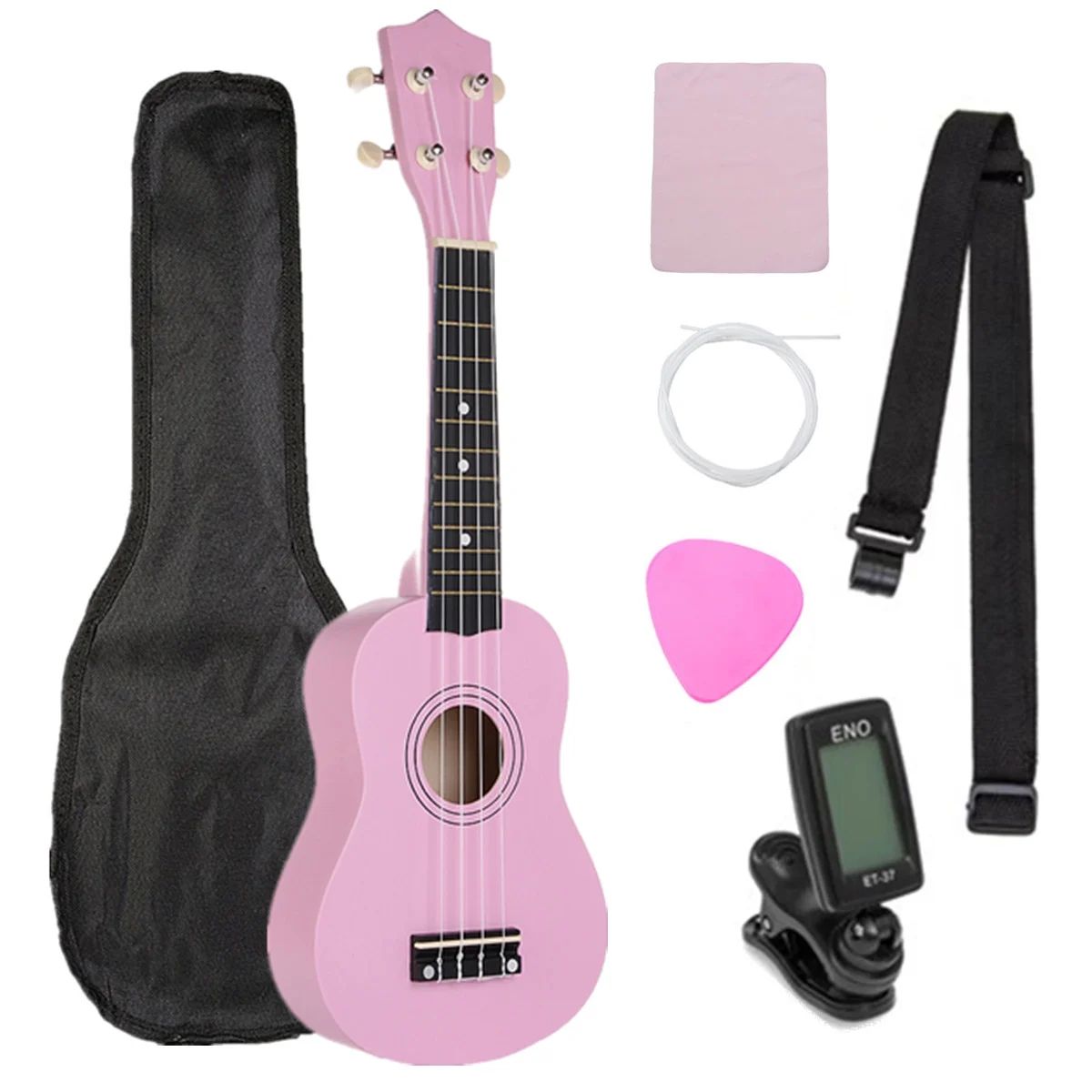 21'' Acoustic Basswood Ukulele Starter Kit All-Inclusive Set w/ Carring Bag, Strap, Picks, Clip-O... | Walmart (US)