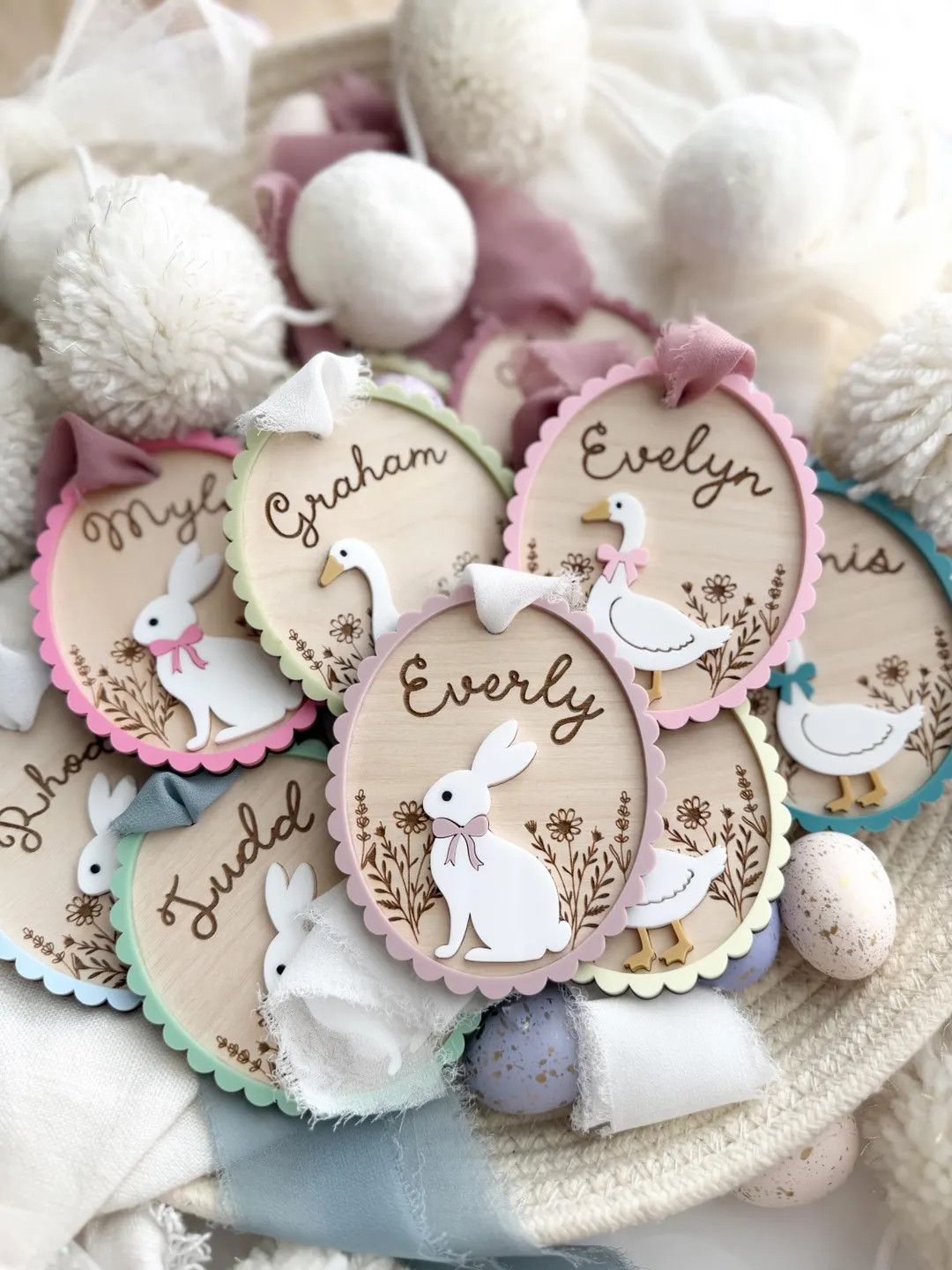 Custom Easter Name Tags, Personalized Easter Gift, Custom Easter Basket Tag, Bunny Name Tag, East... | Etsy (US)
