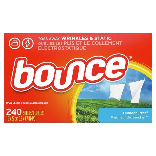 Bounce Fabric Softener Sheets, Outdoor Fresh, 240 Count | Walmart (US)