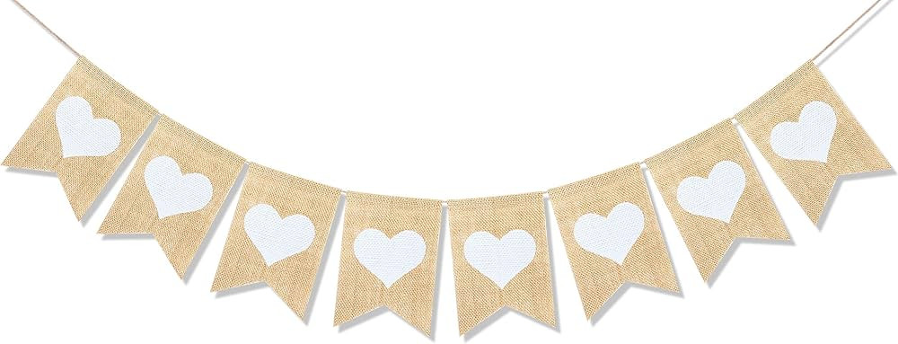 Uniwish Heart Banner Garland Wedding Engagement Party Decorations Valentines Day Anniversary Phot... | Amazon (US)