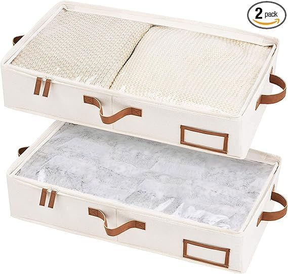 StorageWorks Underbed Storage Box, Under Bed Clothes Organizer With Sturdy Structure and Ultra Th... | Amazon (US)