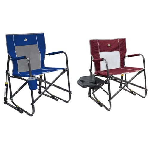 GCI Outdoor Freestyle Rocker Folding Camp Chairs, Rocking Chair and XL Rocking Chair with Side Table | Amazon (US)
