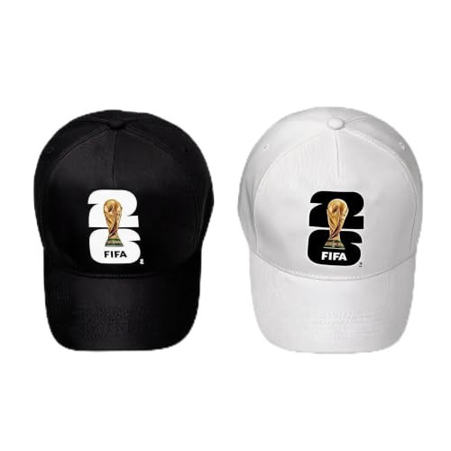 Official FIFA World Cup Licensed Baseball Cap, Adjustable Cotton Soccer Fan Hat for Men Women, FIFA Football Sports Cap (Black+White) | Amazon (US)