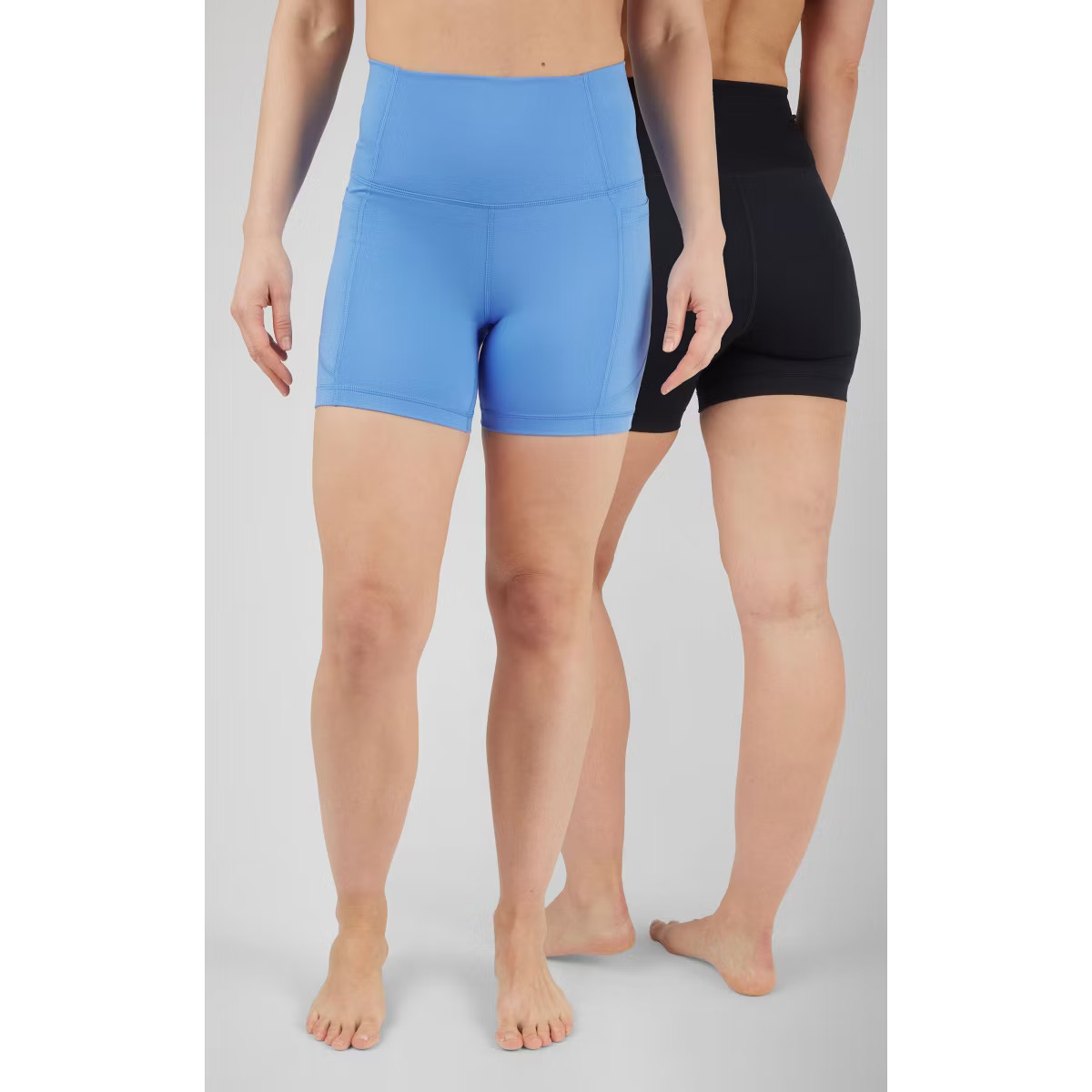 Yogalicious Womens 2 Pk Lux Forza 5" Side Pocket and Everyday Bike Short
 - Marina/Black - Medium | Target