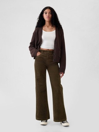 High Rise Corduroy Stride Wide-Leg Pants | Gap (CA)