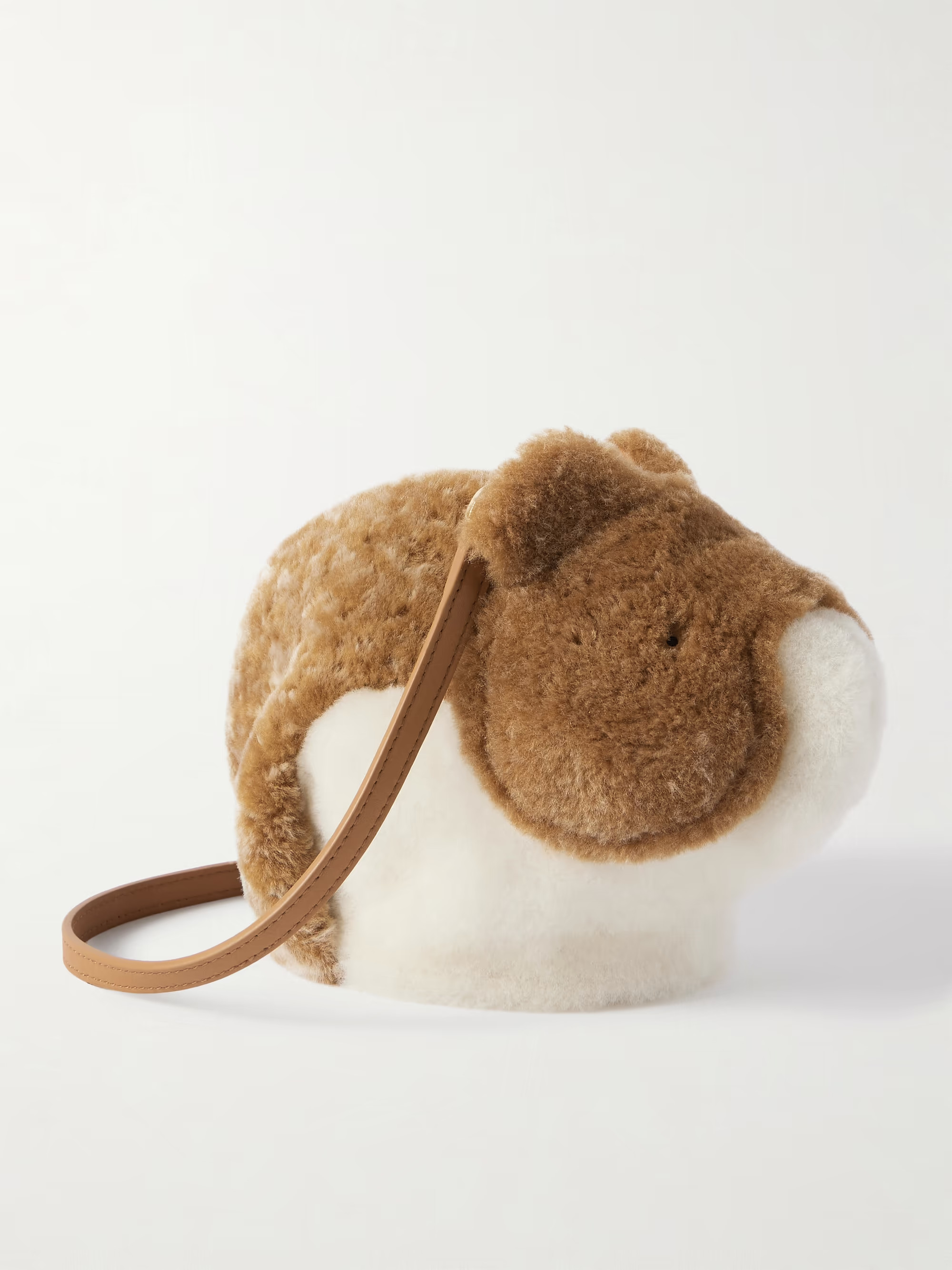 Hamster leather-trimmed shearling shoulder bag | NET-A-PORTER (US)