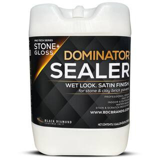 5 gal. Clear Acrylic Sealer Wet Look Satin Finish Professional Grade Fast Dry Water Based Stone and Clay Brick Sealer | The Home Depot