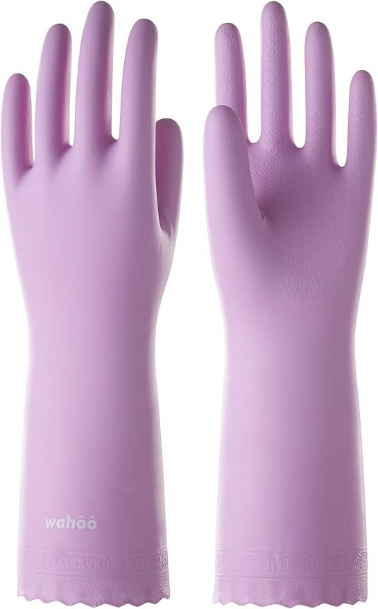 LANON wahoo Skin-Friendly Cleaning Gloves, Dishwashing Kitchen Gloves with Cotton Flocked Liner, ... | Amazon (US)