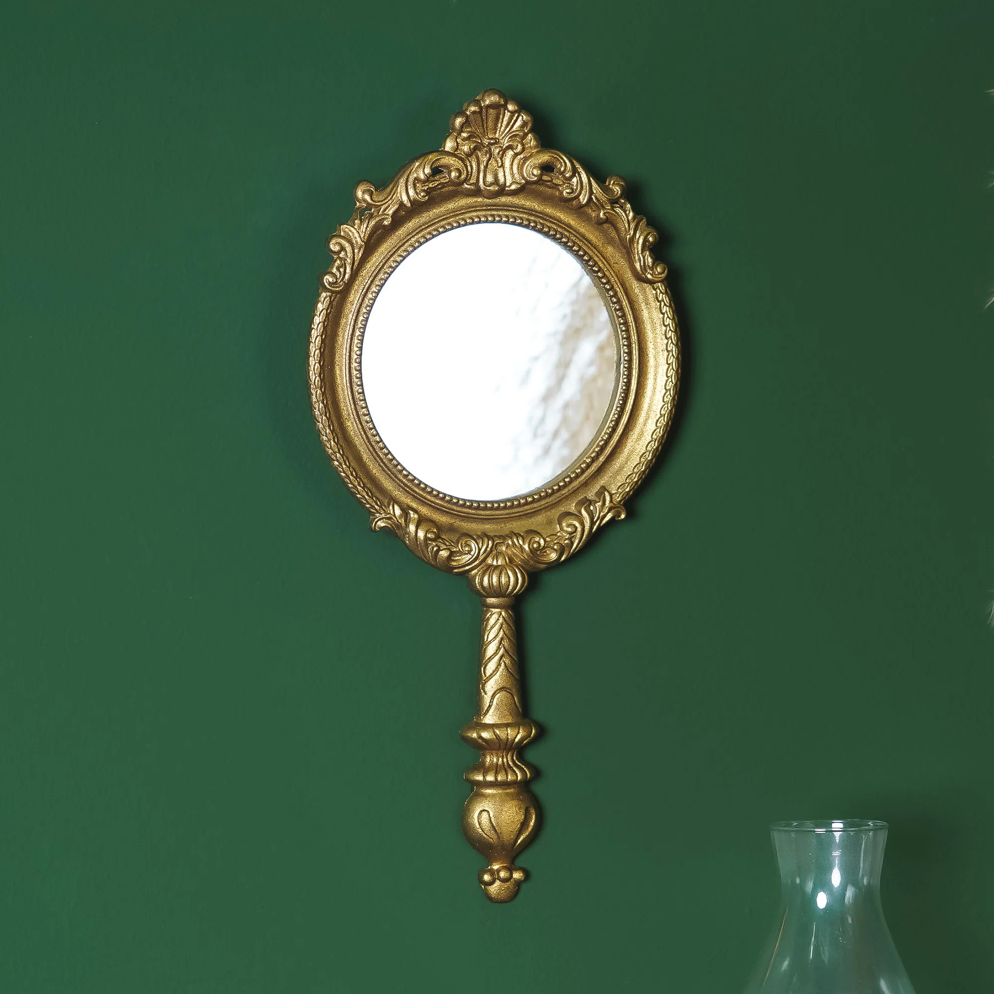 Antiqued Gold Metal Framed Venetian Wall Mounted Accent Mirror Ornate Metal Flat Mirror | Wayfair North America