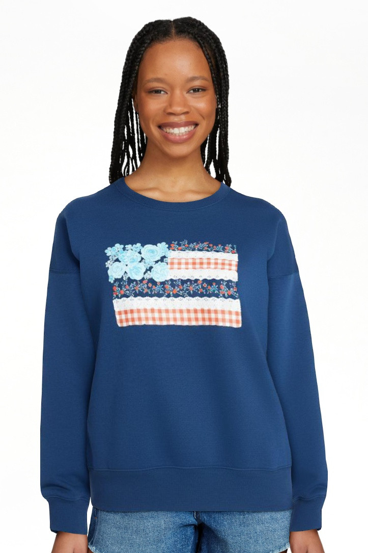 No Boundaries Boxy Americana Sweatshirt with Long Sleeves, Women's XXS-4X | Walmart (US)
